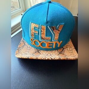 Society Teal and Tan Snake Print Hat
